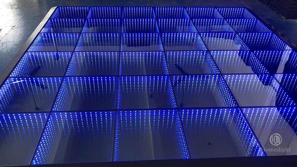 Беспроводной 3D зеркальный пол с танцем 12X12FT с магнитом Lighted Up Infinity Танцевальные панели