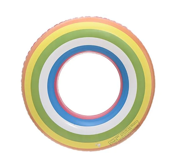 Rainbow Thickened Children&prime; S Inflatable Swimming Circle