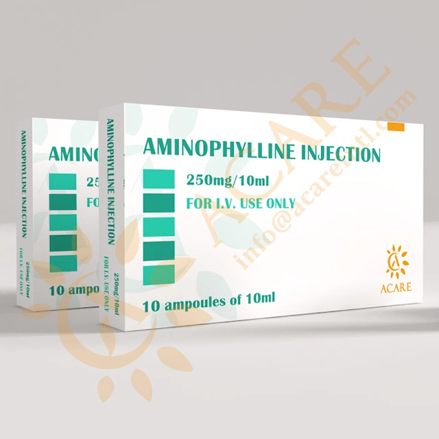 Aminophylline injection Ampule 2ml: 100mg/ 10ml: 250mg produits finis pharmaceutiques