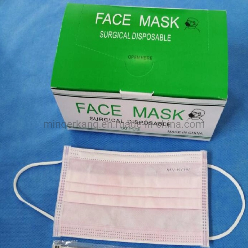 Mascarilla desechable quirúrgica no tejidos 3capas de máscara facial