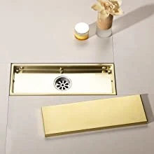 Gold with Drain Base Brushed 304 Stainless Steel Linear Shower Drain