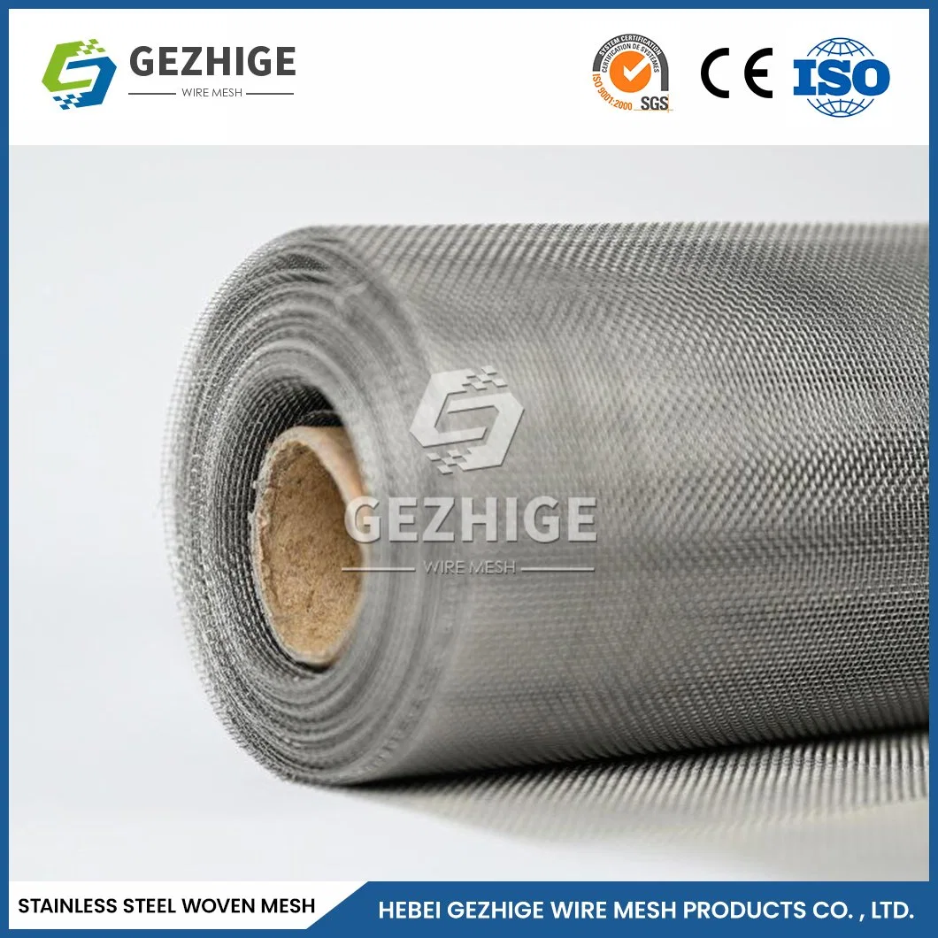 Le fil de calibre Gezhige 14 fournisseurs de clôture de la Chine l'écran d'impression en acier inoxydable de Wire Mesh 0,5 m de largeur de maille du fil 120X120 de treillis métallique en acier inoxydable