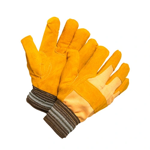 2019 Double Palm Blue Cow Split Leather Safety Work Gloves