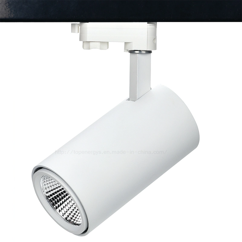 La luz de la vía15W vía carril LED Spotlight Lámpara Spot COB en blanco y negro de la luz de seguimiento de la variable Dirección