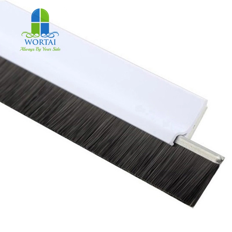 Self Adhesive Under Door Bottom Seal PVC with PP Brush Strip Draught Excluder Sweep