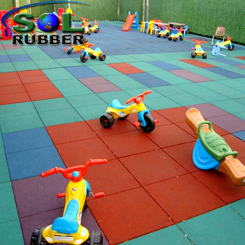 Sol Rubber Recycled Safe Outdoor Playground Rubber Flooring Mat