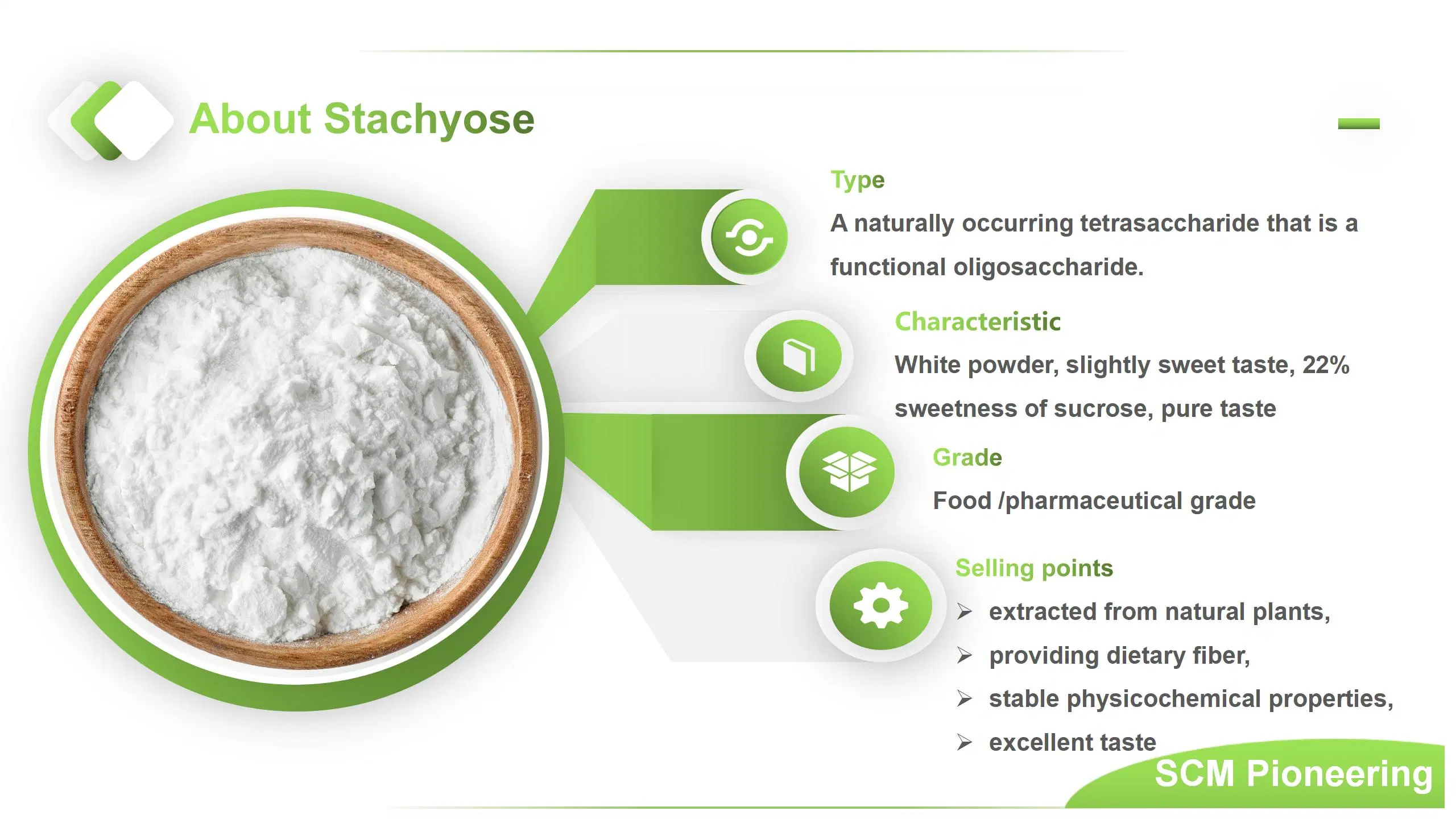 Bulk Sweetener Stachyose Powder CAS 10094-58-3 Stachyose Tetrahydrate Stachyose