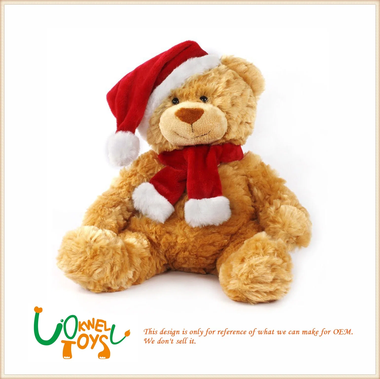 OEM Plush Toys Santa Bear for Christmas Gift Teddy Bear with Santa Cloth