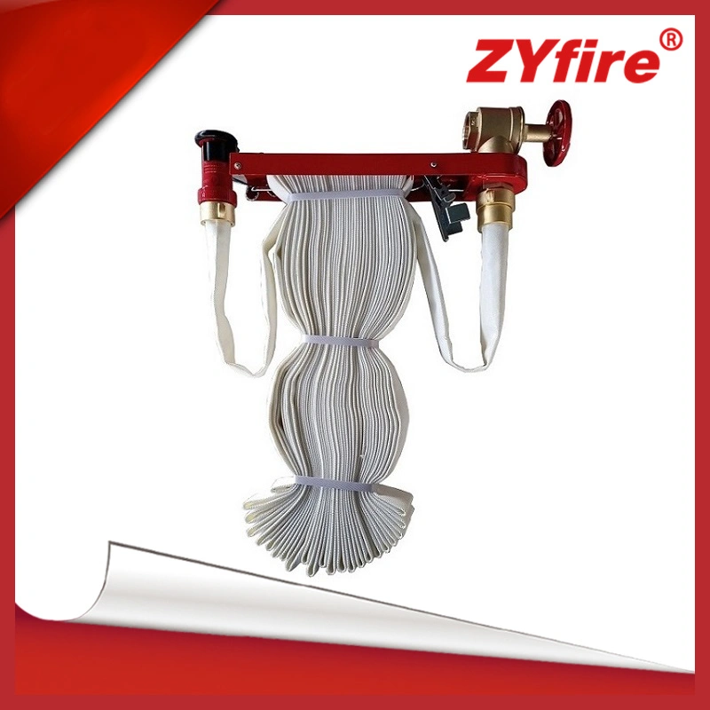 Nfpa UL FM Complete Pin Rack Assembly Single Jacket TPU Lining Fire Hose Pack with Brass Niple Nozzle Valve