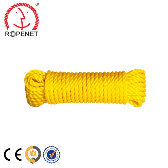 PP Twisted Yellow Color Rope for Fishing Marine Agriculture Use Plastic Packing Line