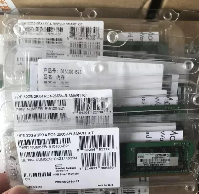 Good Price 815100-B21 for Hpe 32GB DDR4-2666V Original New Memory Kit Server Memory RAM 840758-091 850881-001 for Hpe G8/G9/G10