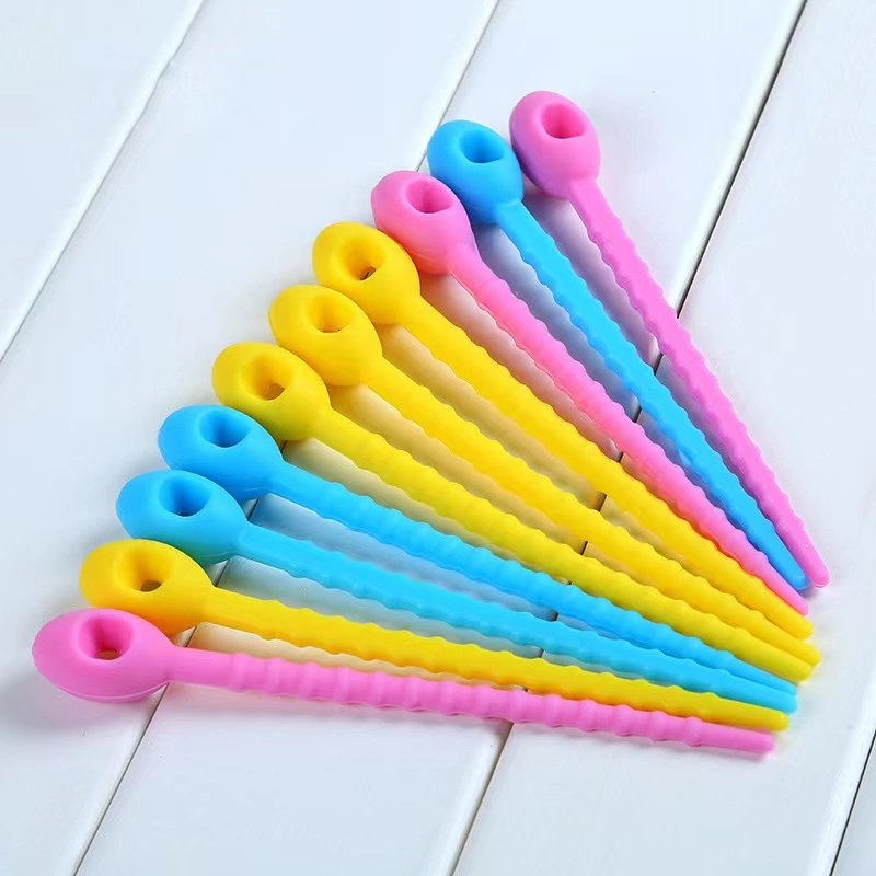 Colorful Reusable Silicone Ties Silicone Cable Ties Self-Locking Silicone Bag Fixing Twist Ring Loop