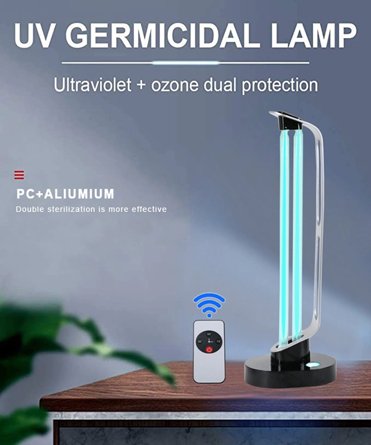 UV Light Disinfection Lamp 38W Household Small Disinfection Lamp with Three-Speed Remote Controlled Timer