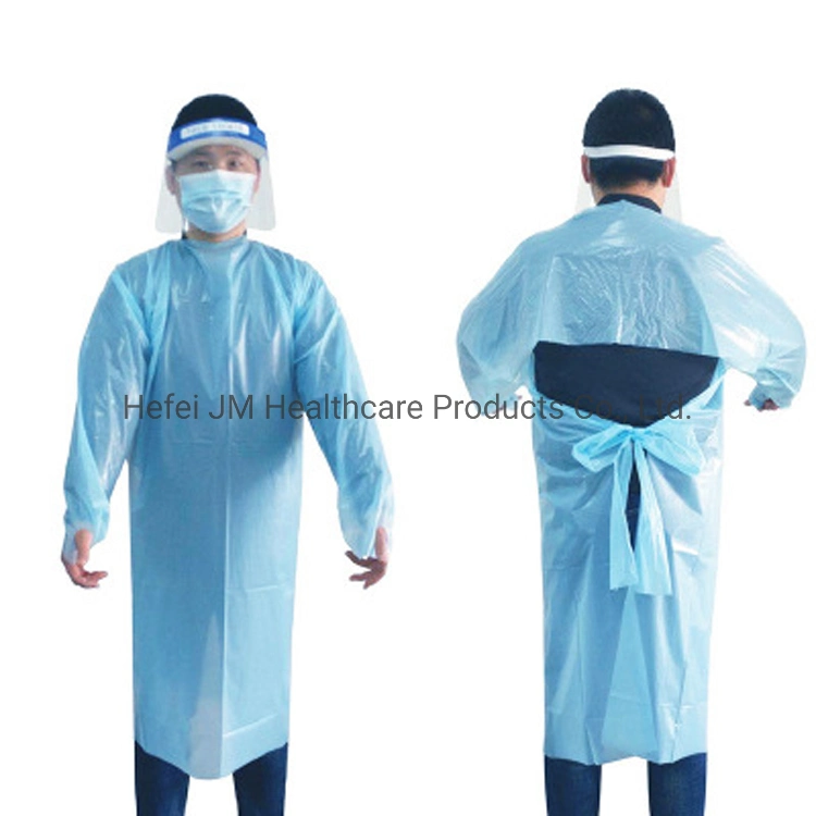 Lab Industry Protective Apron Disposable CPE/PE Gown for Hospital Use