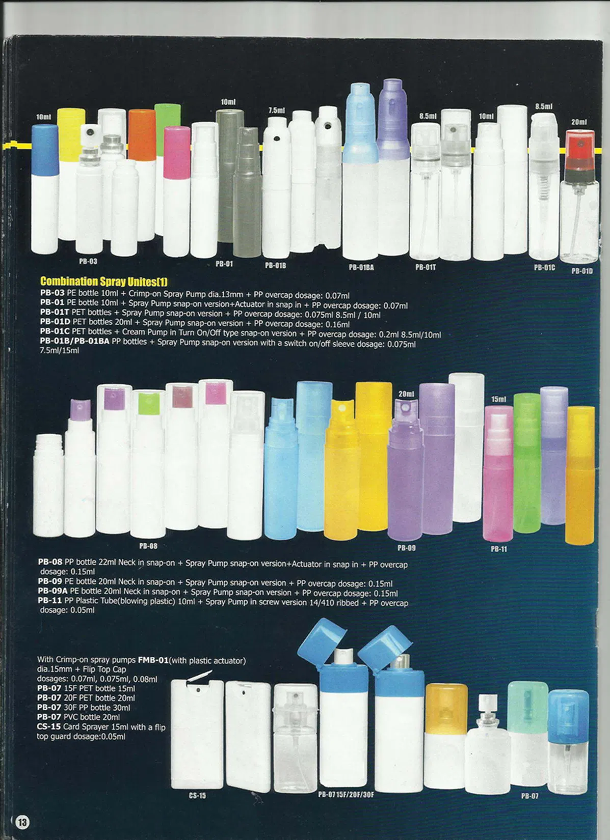 Combinations Spray Unites for Cosmetic Packaging