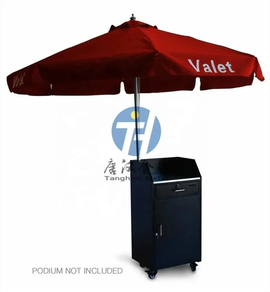 Custom 150 Key Hooks Holder Steel Valet Parking Podium with Umbrella Hole