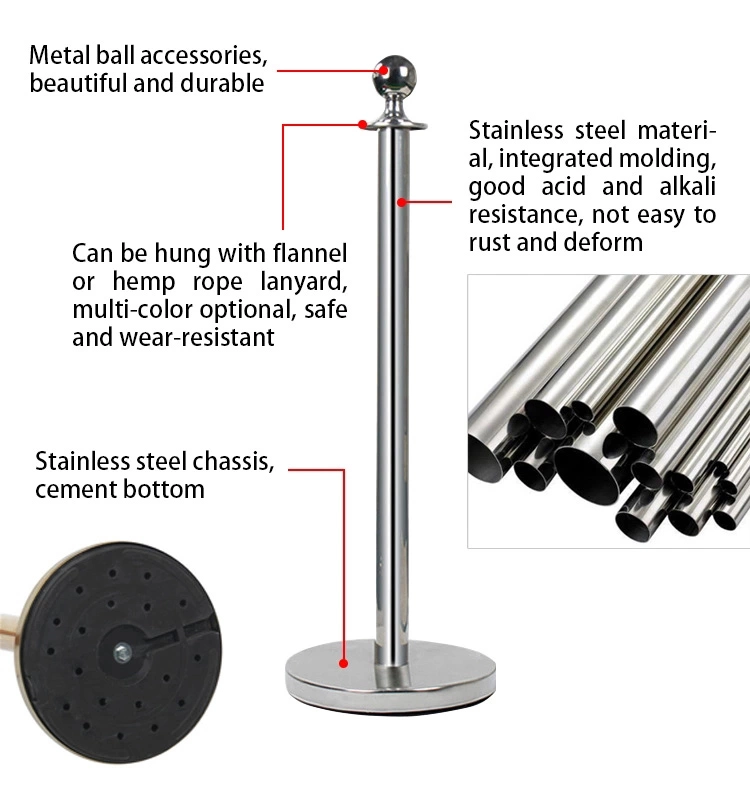 Queue Management Crowd Control Poles VIP Rope Barriers