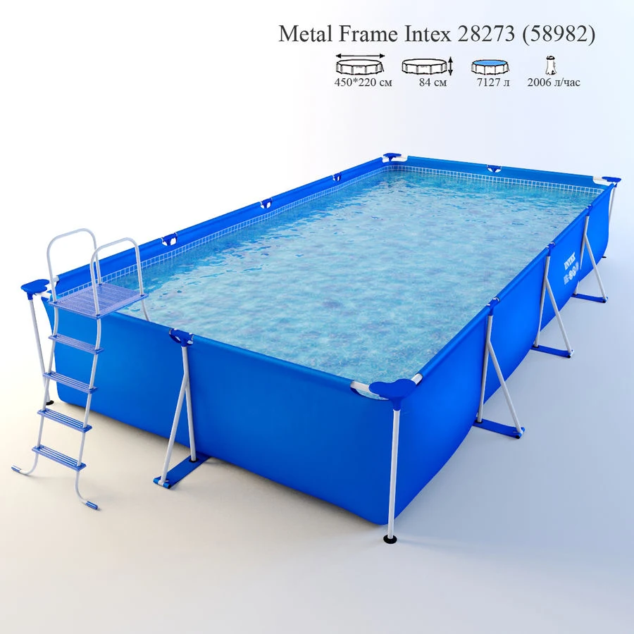 Litong 4000L longitud del estanque 2m Anchura 2m Fiesta de la Familia Grande Piscina rectangular de PVC resistente al desgarro con estructura metálica