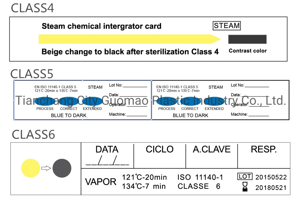 Bande d'indicateur de stérilisation bande stérile carte de stérilisation pour autoclave