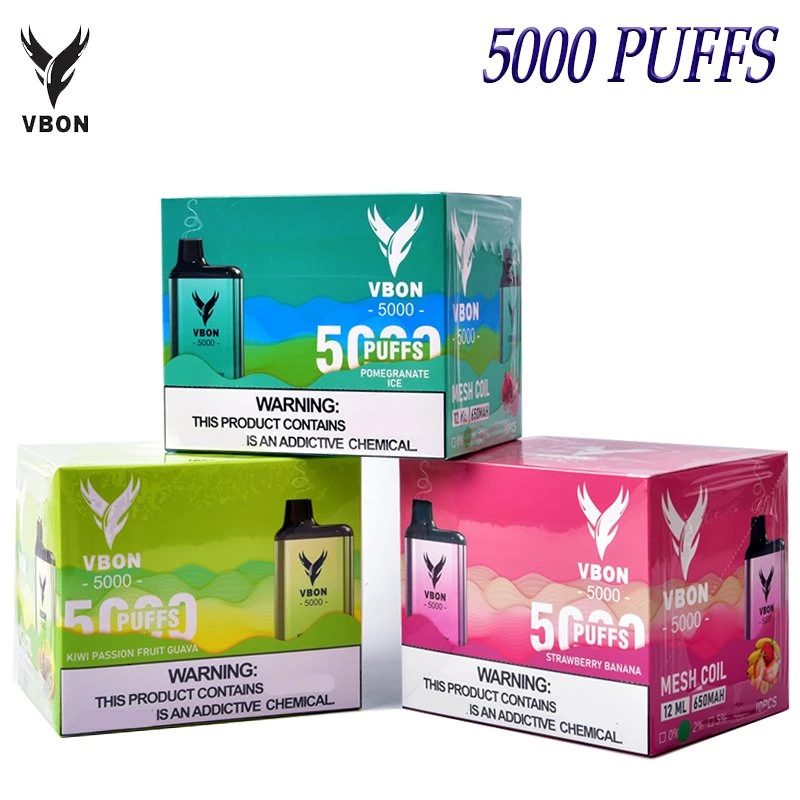 5000 Puffs Vbon Bar Disposable E Cigarette 12ml Metallic Style Atomizer Vape