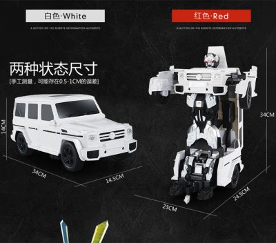 2,4G 1: 14 Transform Robot RC vehículo Mercedes Modelo Rotating Drifting Christmas Gift Plastic Toys Kids Educational Toy Children Control remoto RC coche