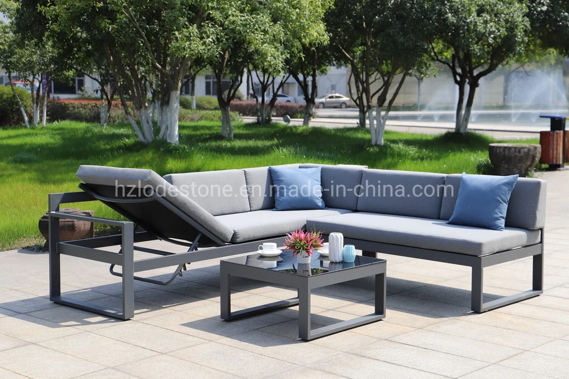 Горячие продажи в европейском стиле отель Garden диван установлен современный патио с садовой мебелью серого цвета из алюминия