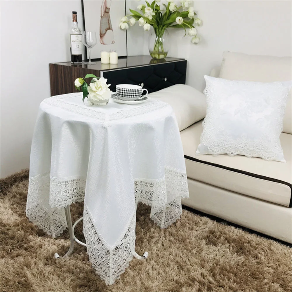 Satin White Cover Table Wedding Decorative Tablecloth