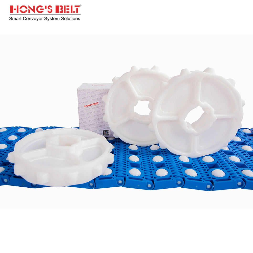 Hongsbelt HS-3800-1c Modulares Kunststoffförderband Roller Top für Wellpappe Verarbeitung