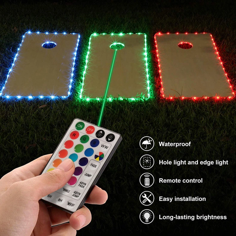 32key Remote Control Motif Ornament RGB LED Tube String Edge Light for Outdoor Christmas Halloween Decoration