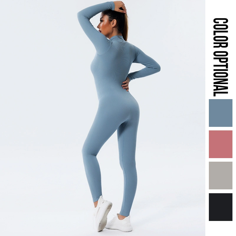 Autumn and Winter Women Quick-Drying Seamless Yoga Wear Long-Sleeved Sports Suit Dance Tight-Fitting Yoga Fitness Suit