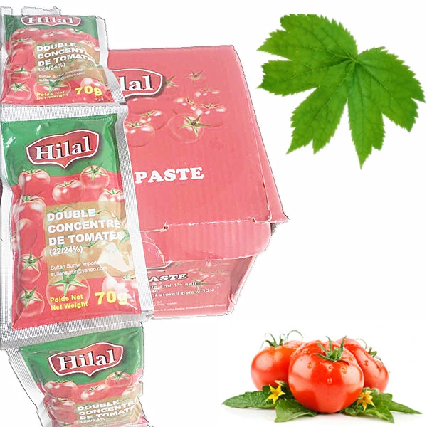 70g and 50g Tomato Paste-Hilal Pouch 22-24% Brix