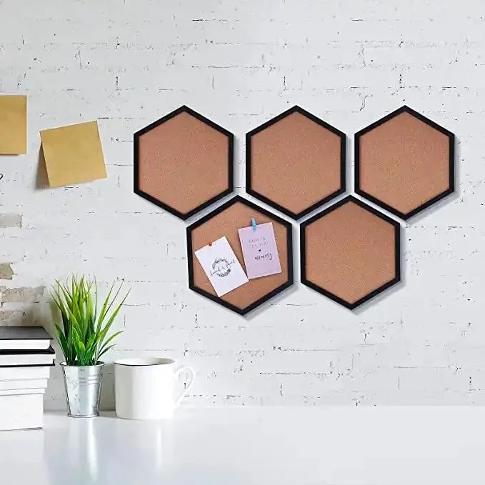 Cork Bulletin Board Hexagonal Frame Cork Decorative Display Board Cork Board