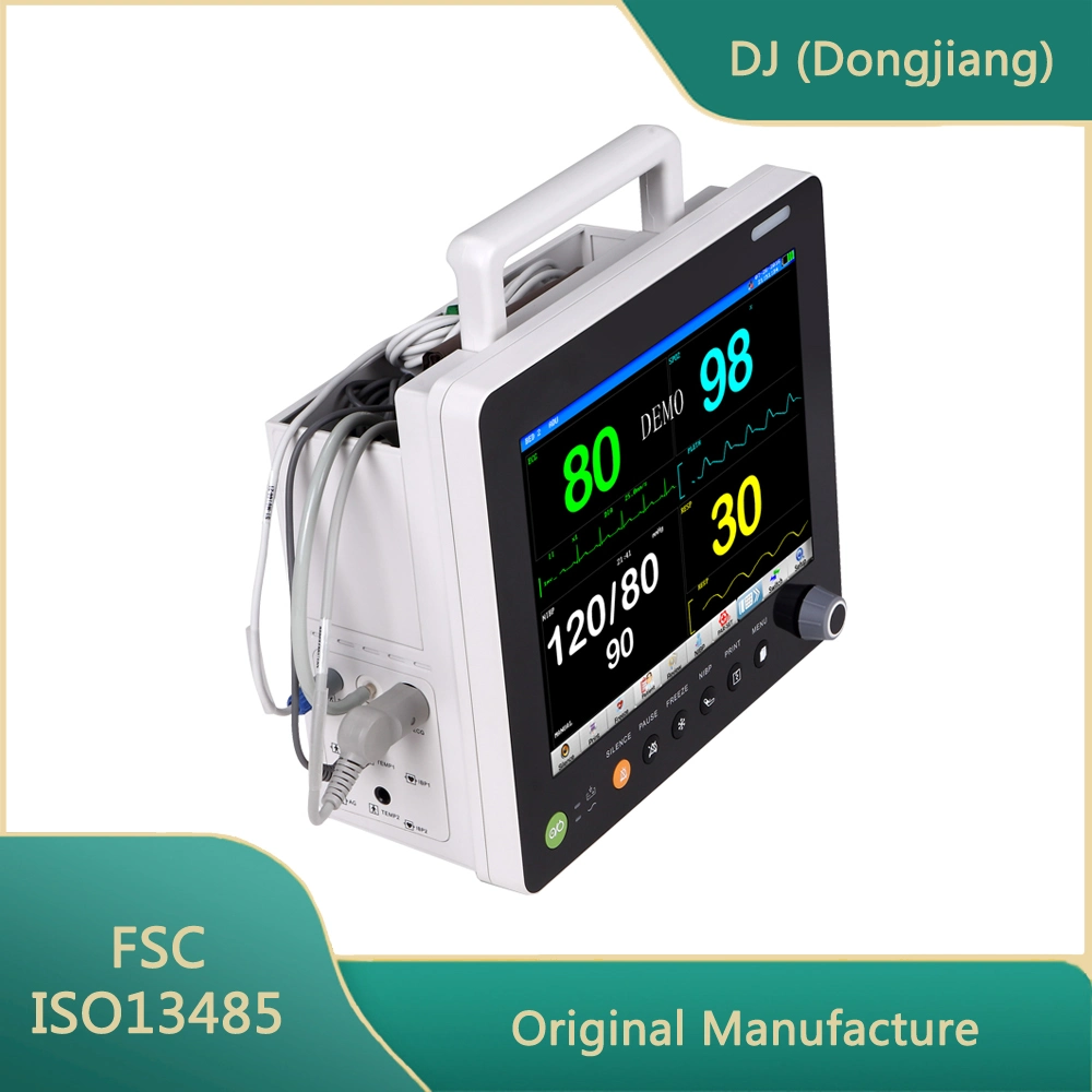Dispositivo médico 15 Polegadas barato portátil Multi Parâmetro (seis parâmetros) Monitor de Paciente