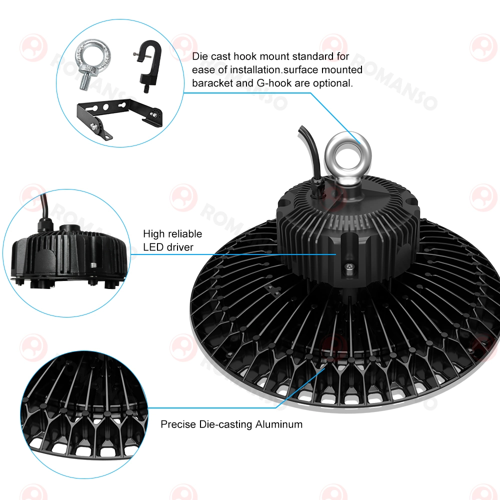 Haute performance Dlc 200W LED 130LMW UFO LED Éclairage Highbay