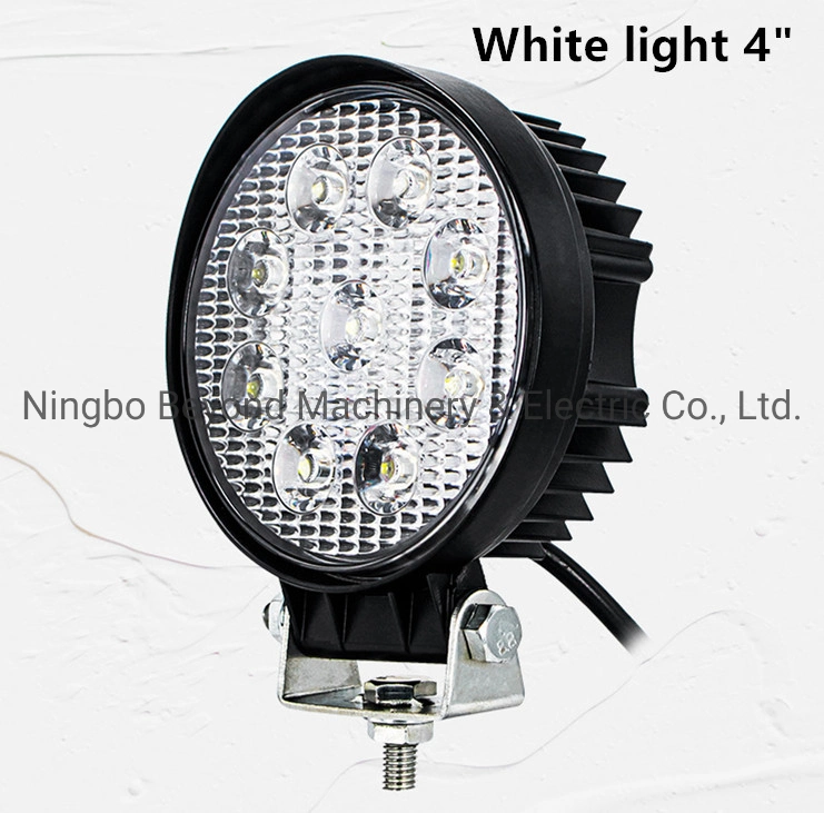 27W 12V-80V LED Auto Lamp Car 9 Bulbs 12-80V Width Vlotage 9 Inch Engineering Vehicle Light