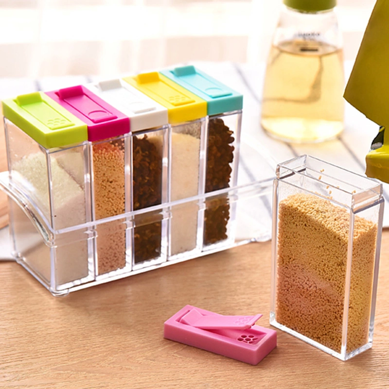 6PCS Condiment Set Box, Plastic Seasoning Box, Spices Storage Box