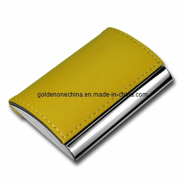 Custom Shiny Gold Printed Stainless Steel Card Holder