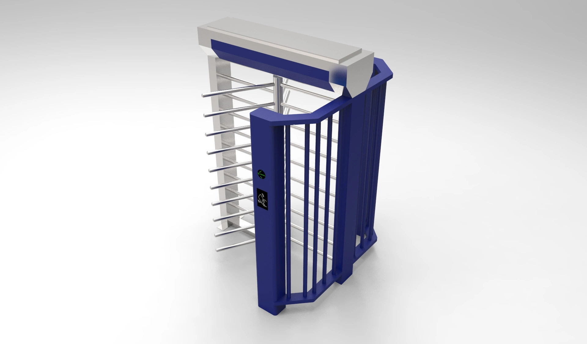 Single Entry Face Recognition Full Height Turnstile Door with Fingerprint Scanner