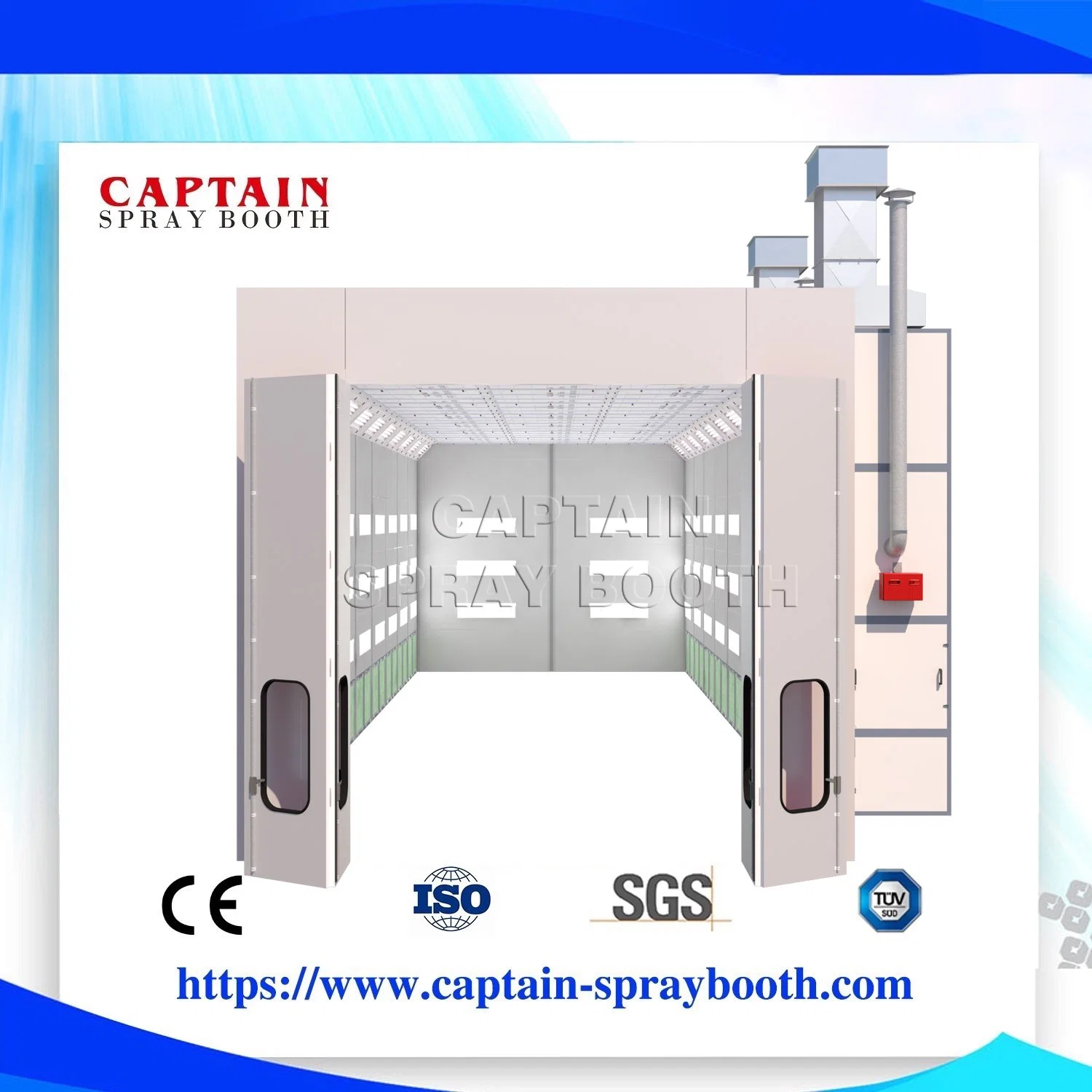 European Standard Automobile Refinish Bus Truck Spray Paint Booth Garage Equipment Coating Machine Powder Coating Equipment