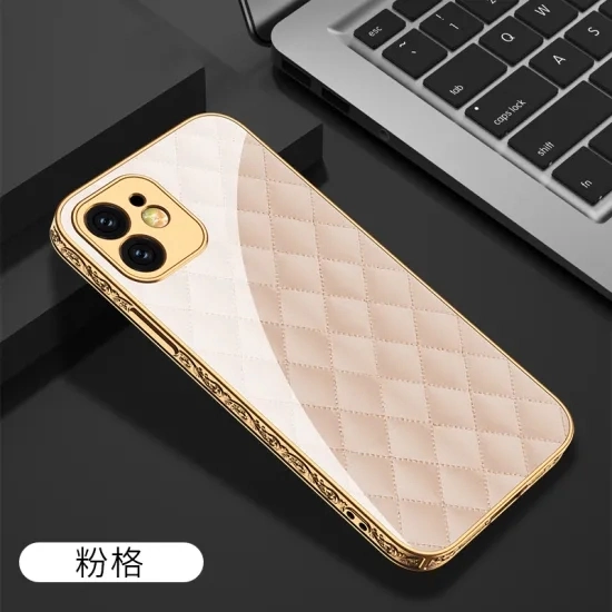 Electroplate Vertical Side Shockpro of Glass Mobile Back Shell Cell Cover Phone Case with Oil Painting Pattern for iPhone 12 PRO Max