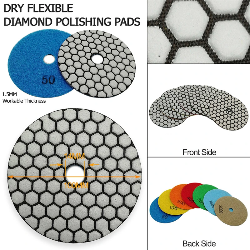 4inches Diamond Flexible Dry Polishing Pads for Marble Granite