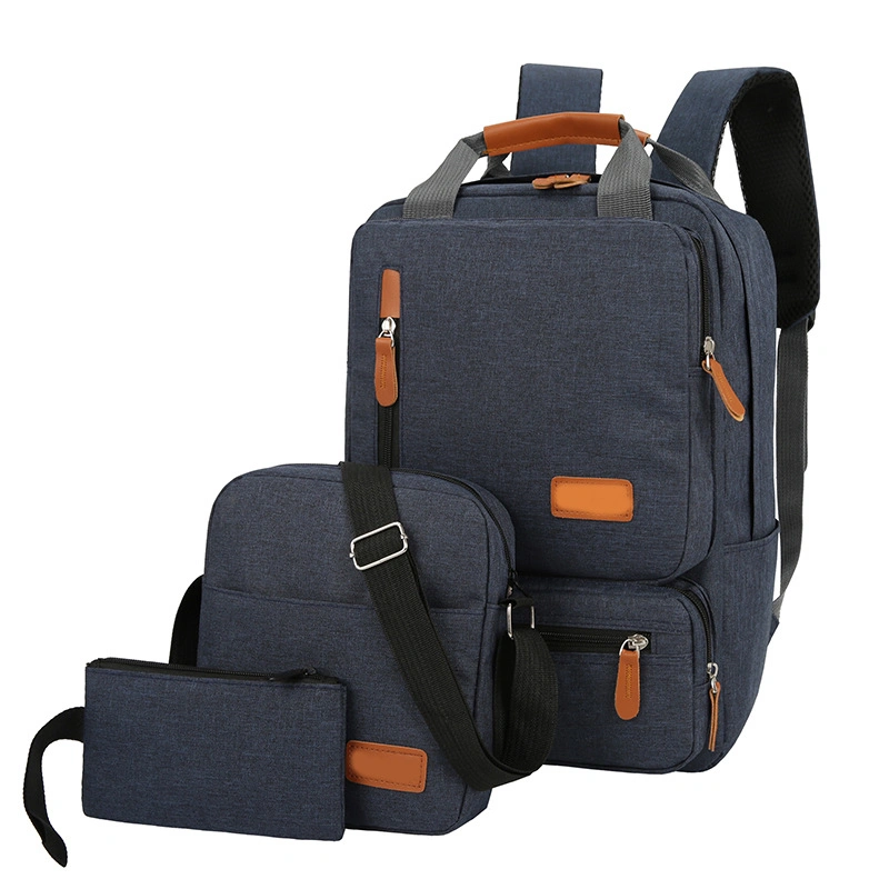 New Casual Men&prime; S Backpack Three-Piece Outdoor Travel Computer Backpack