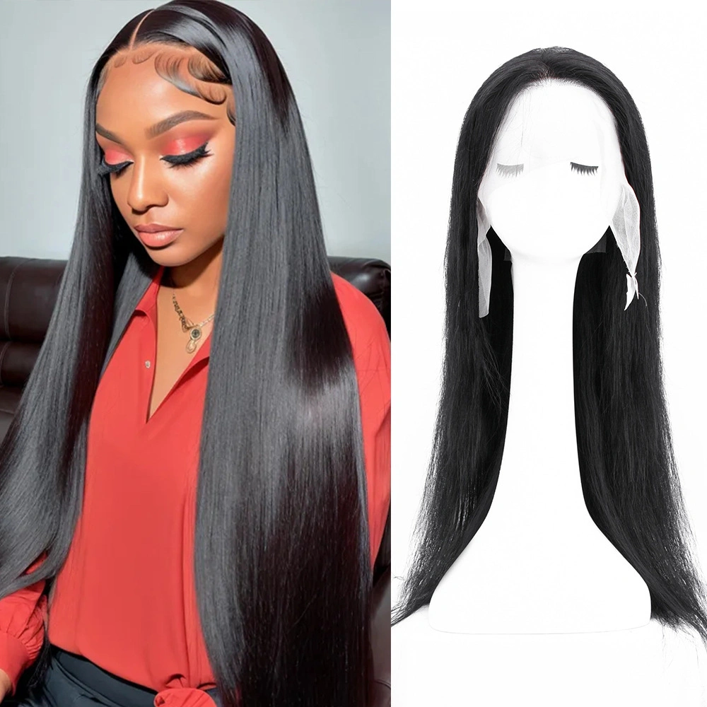 Front Lace Wig 4*4 Full Head Cover Half Hand Woven Breathable Comfortable Human Hair Cover Women Wig