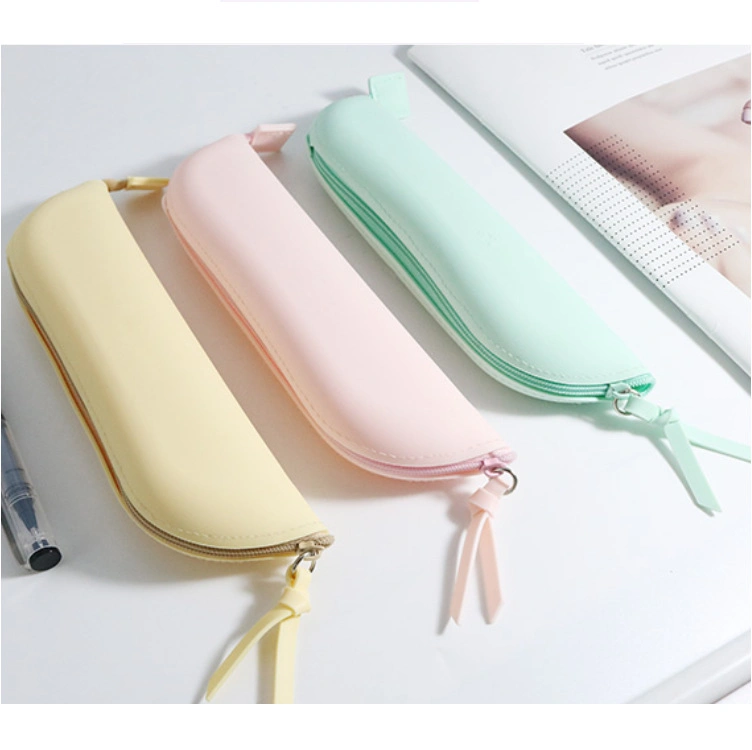 Pencil Case Silicone Waterproof Pen Pouch Zipper Pencil Bag Suitable Office School