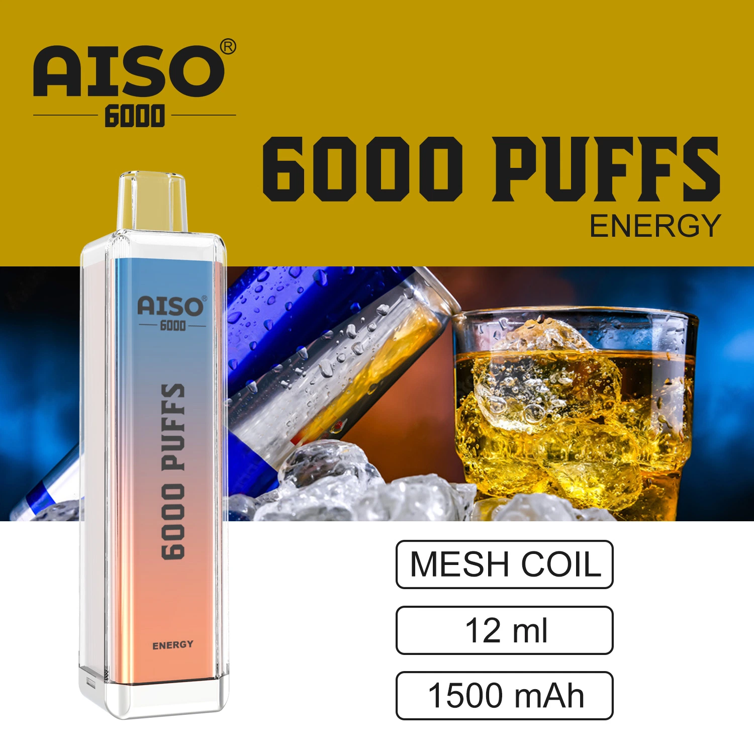 2023 المصنع تسعير الجملة Aiso T2 6000 أطواق Vape Disposable/Chargeable قلم بنكهات مختلطة