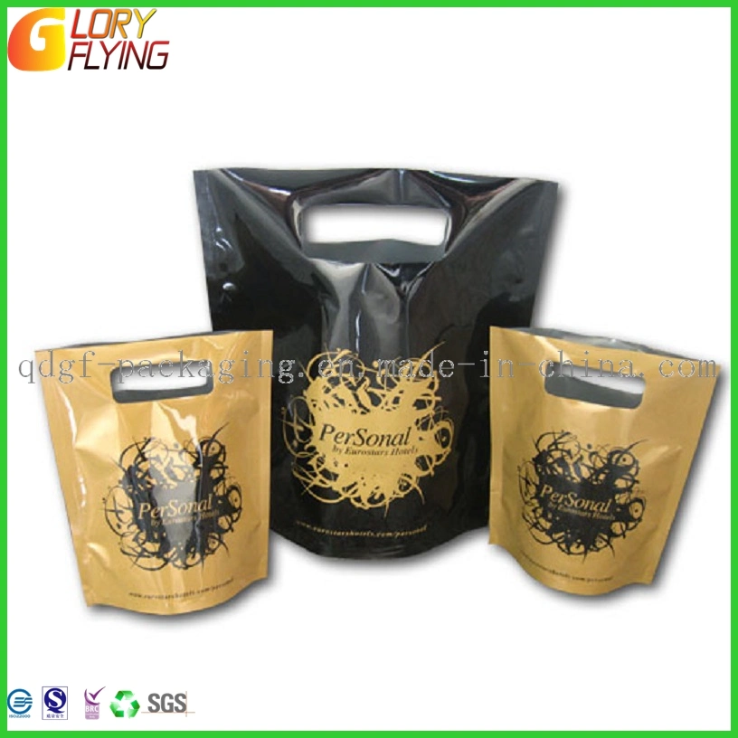 Plastic Gift PE/ HDPE/LDPE/PP Promotion Shopping Bags with Soft Nylon Handles and Gravure Printing