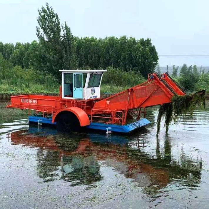 Wasserpflanzen Harvesting Maschine Müll Sammlung Boot Rasen Mäher Maschine