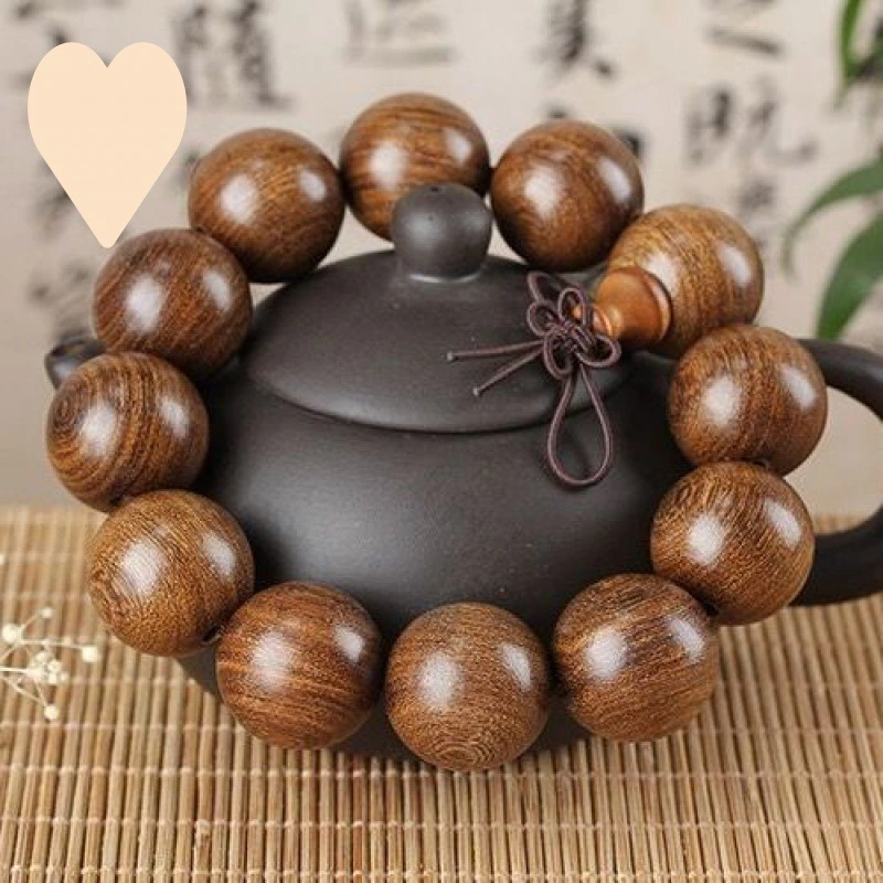 Venda por grosso de seda dourada Sandalwood Cordões Budista Rosário Bracelete Portátil Sandalwood