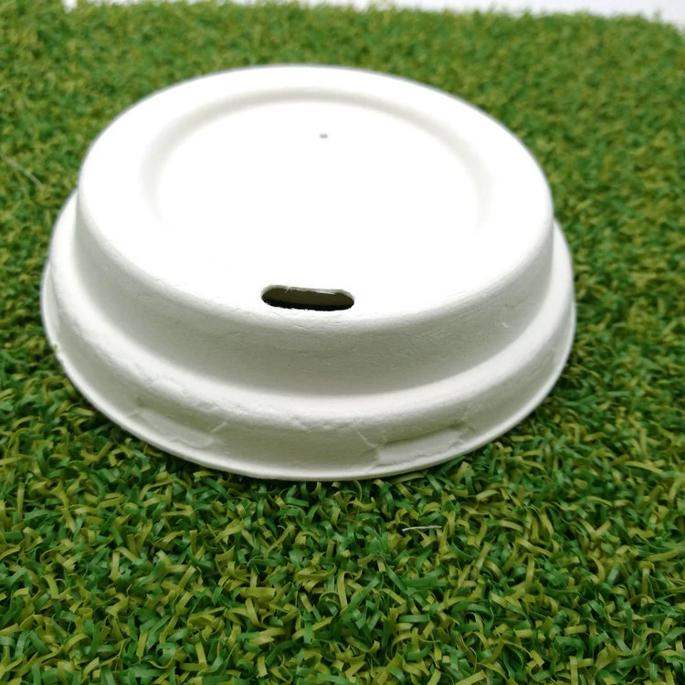 100% de celulose de bagaço de cana moldado biodegradáveis Tampa do copo de café