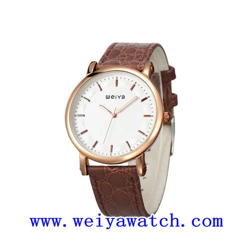 Correa de cuero Ver Promoción Business Watch con WY-1082Unisex (GD)